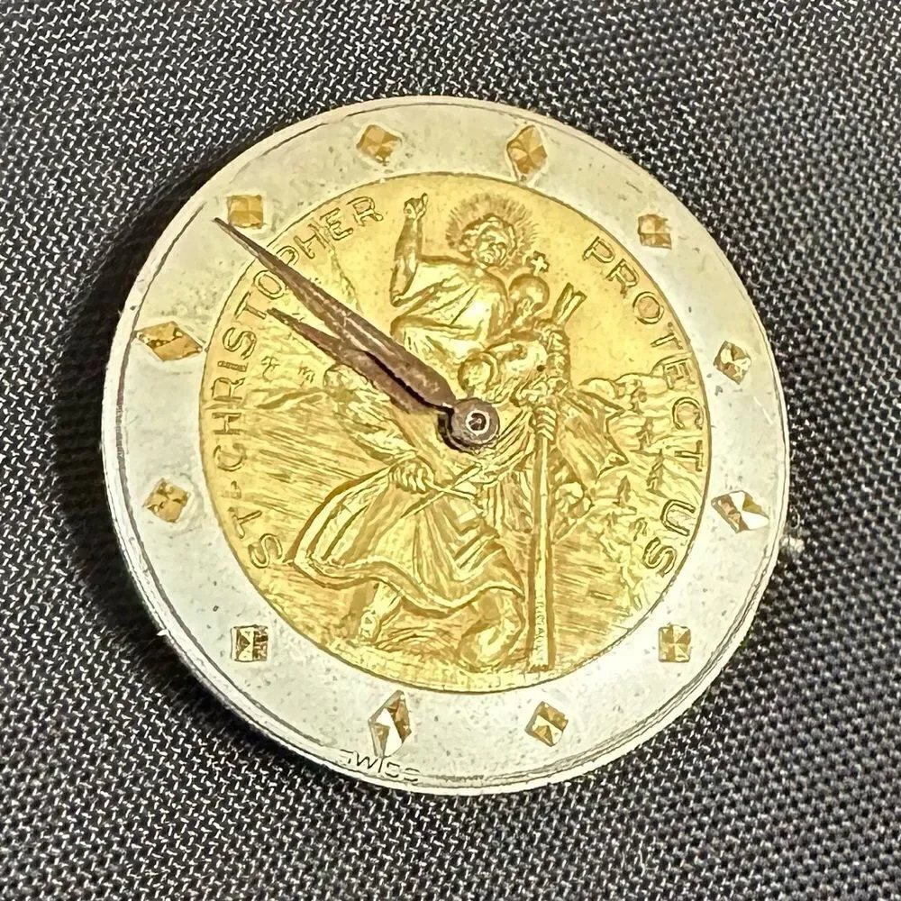 1957 St. Christopher Protect Us Benrus 10kt rolled Gold Watch - Selling As Is